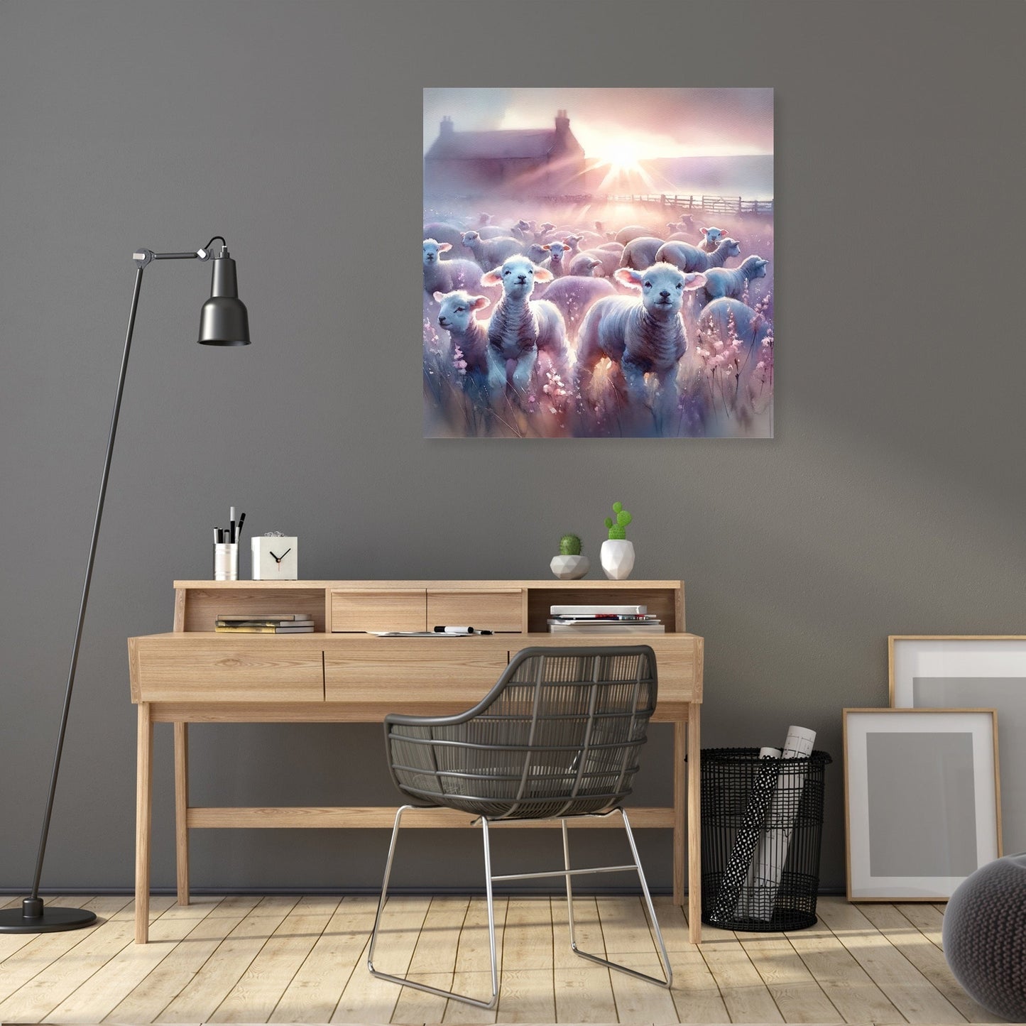 Dawn's Gentle Lambs Canvas