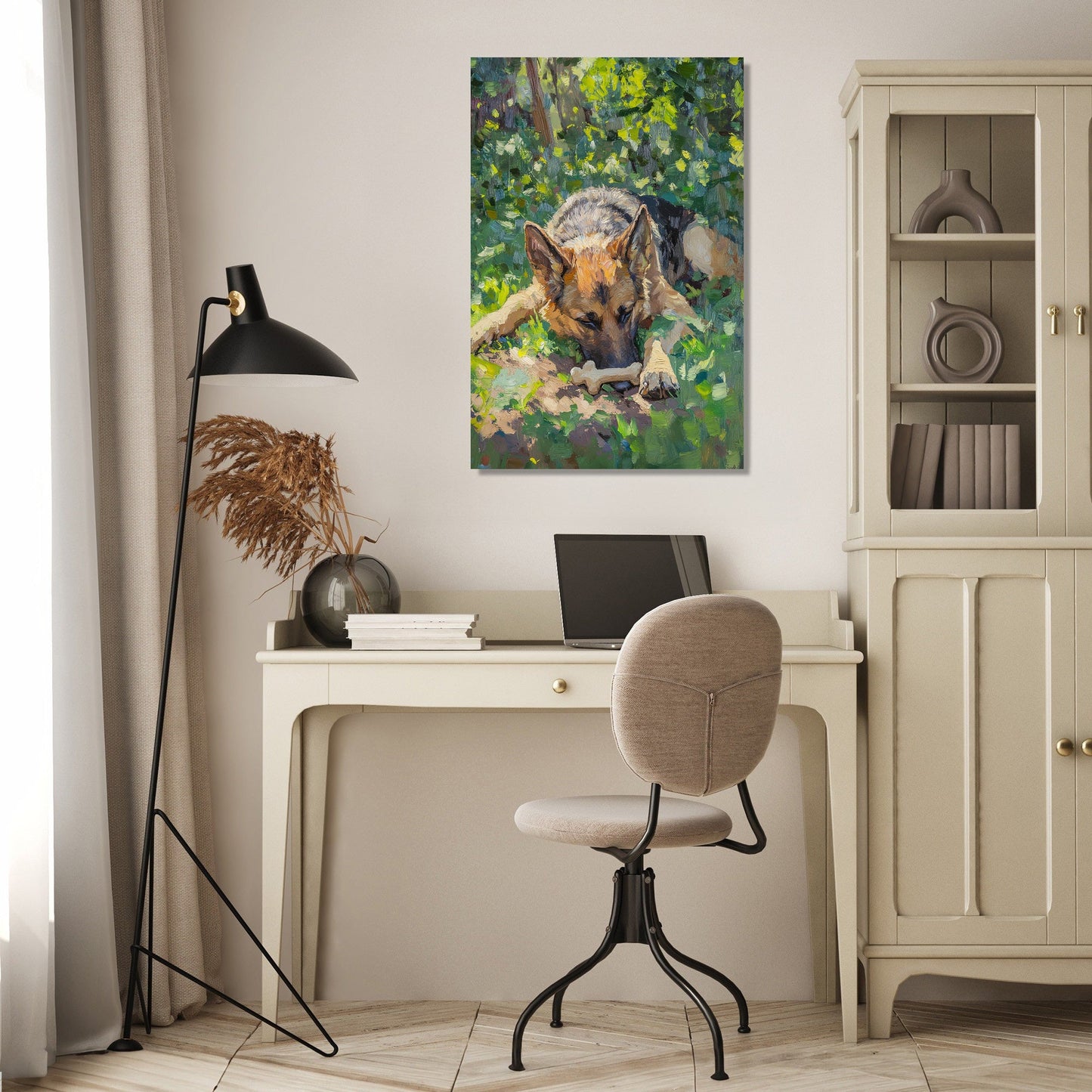 German Shepherd's Garden Canvas