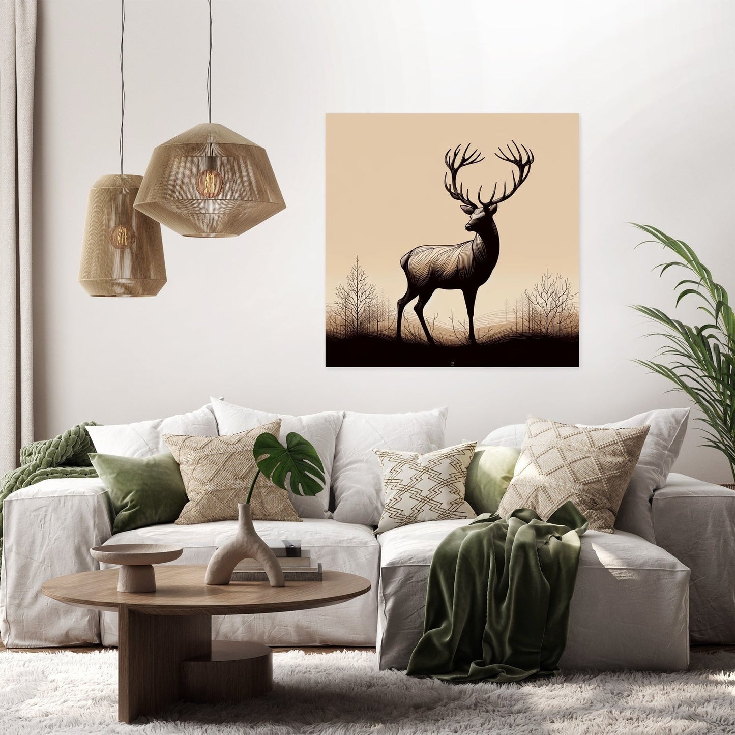 Noble Stag Silhouette Canvas