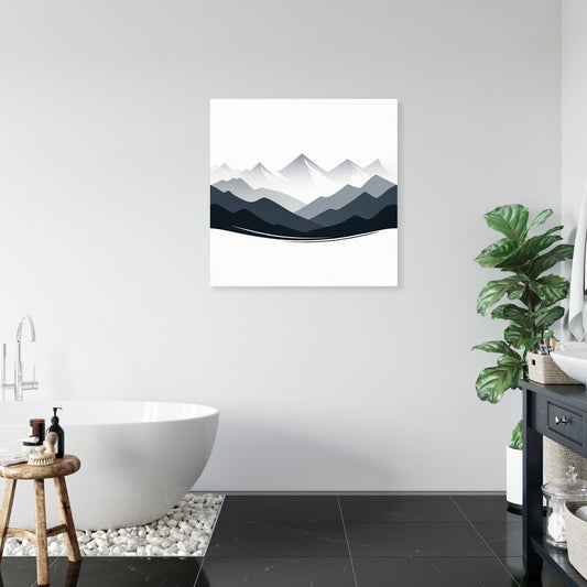 Grey Mountain Silhouette Canvas