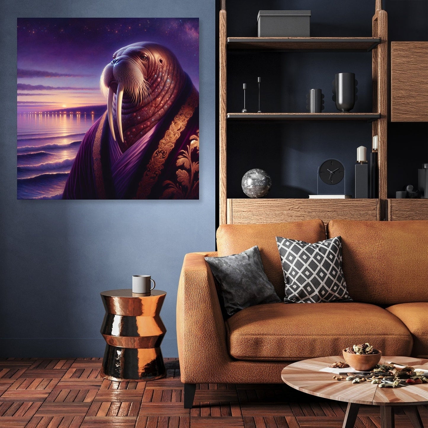 Regal Walrus Dusk Seascape Canvas