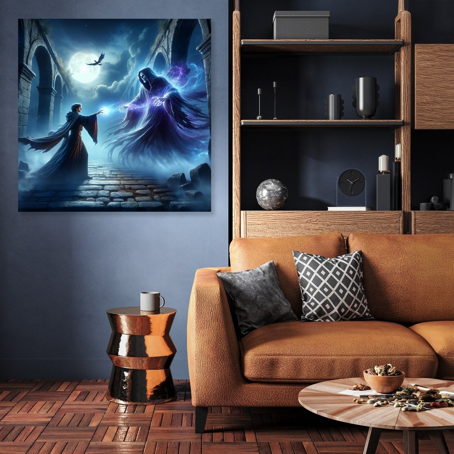 Sorcerer's Moonlit Duel Canvas