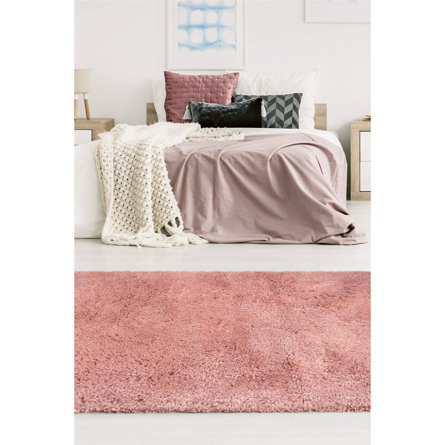 Soft Washable Pink Shaggy Rug | SA-07