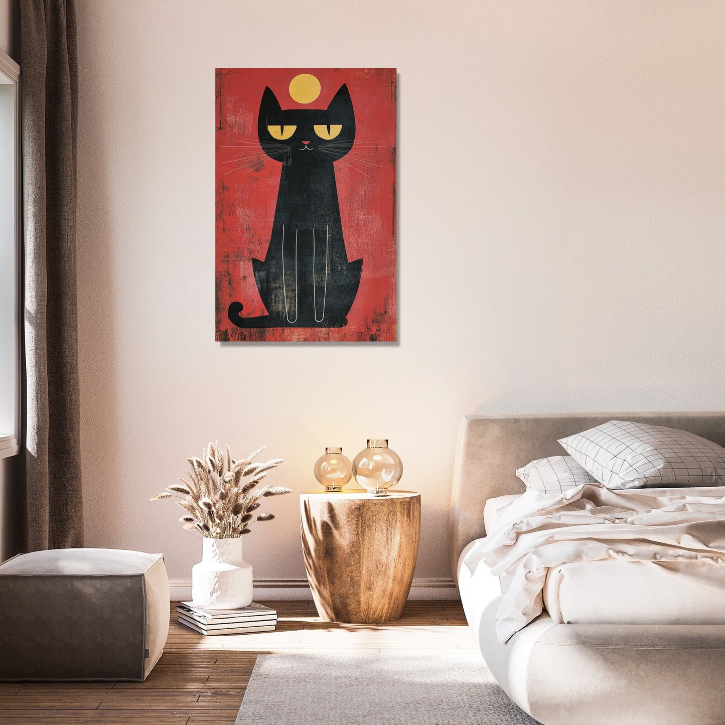Edgy Black Cat Canvas