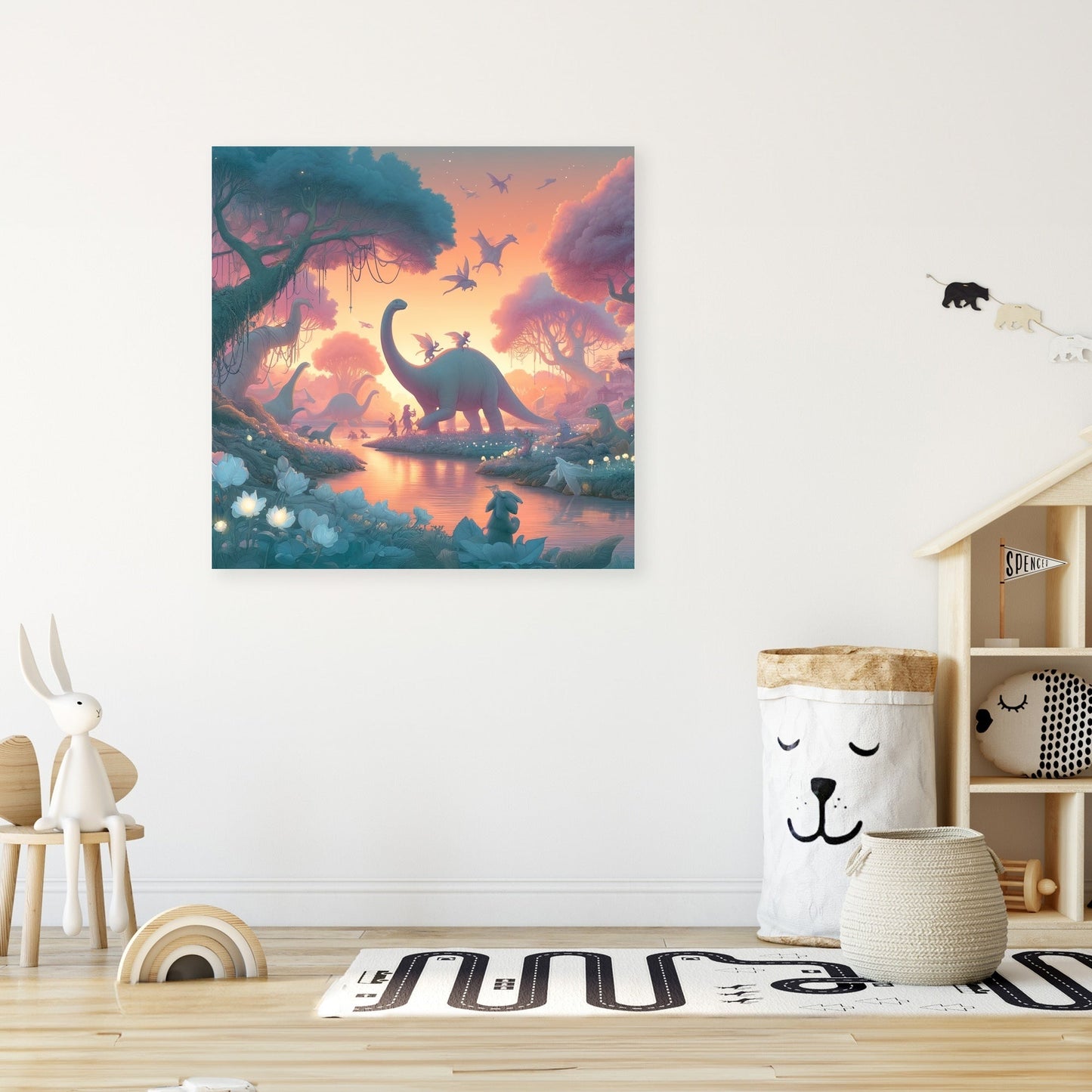 Enchanted Valley Dinosaur Canvas