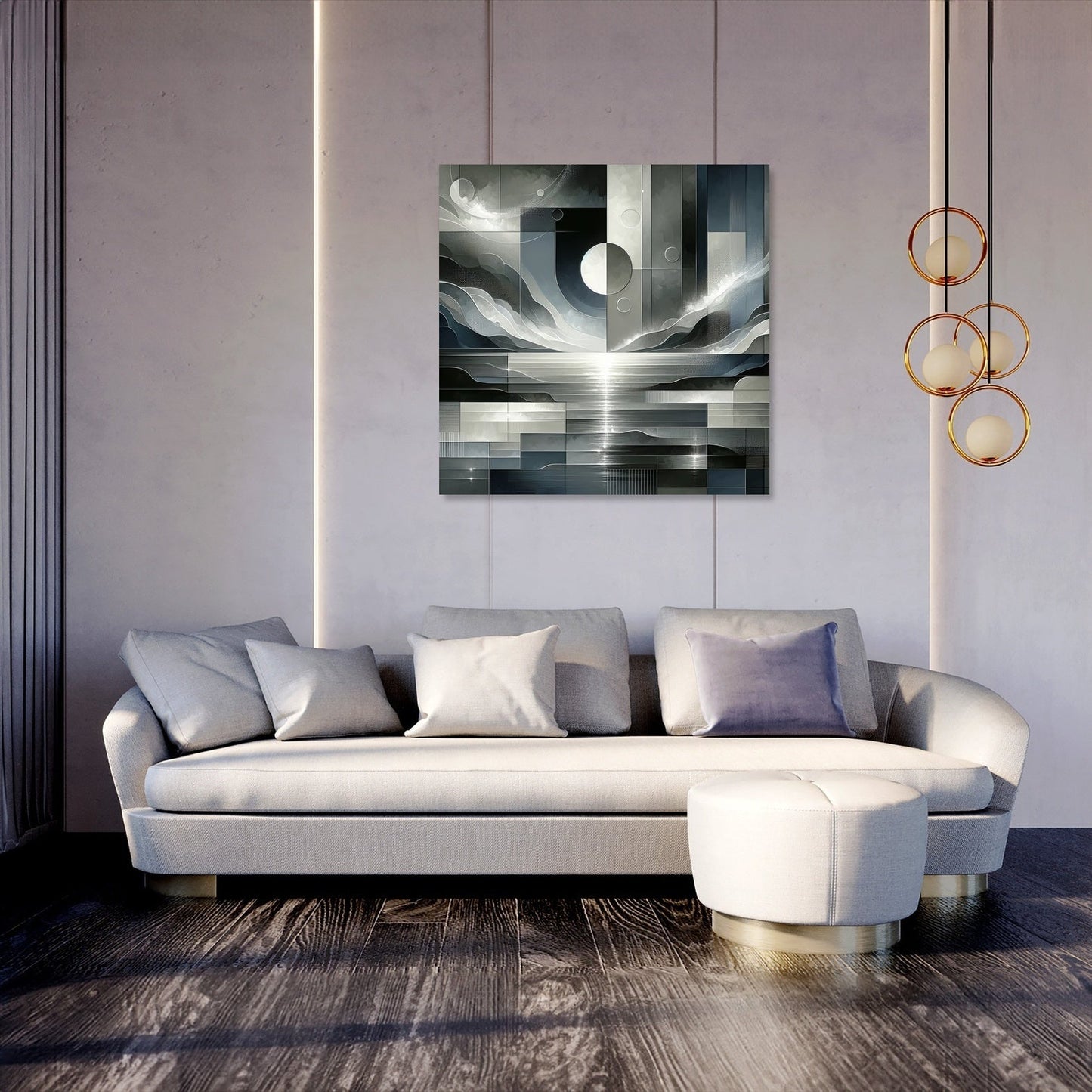 Moonlit Monochrome Canvas