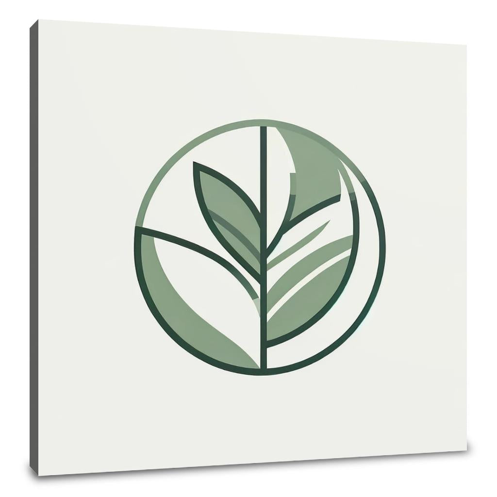 Geometric Leaf Canvas