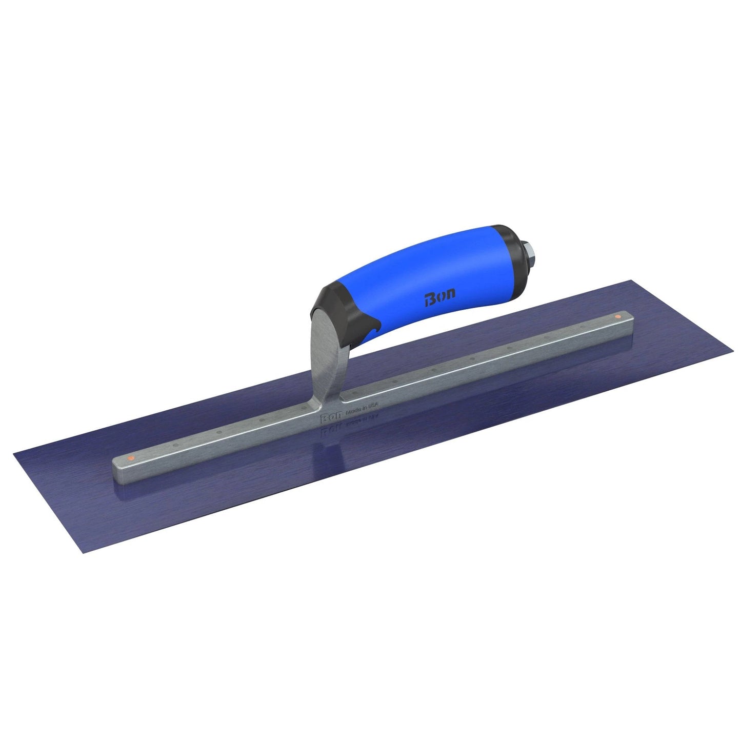 Bon Tool Blue Steel Square End Finish Trowel - Camel Back Wood Handle