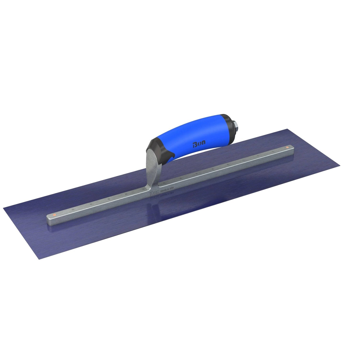 Bon Tool Blue Steel Square End Finish Trowel - Camel Back Wood Handle