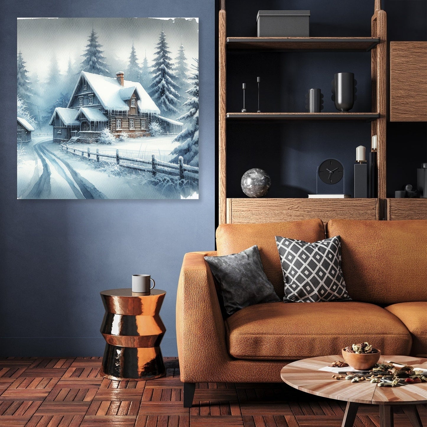 Winter Solitude Watercolour Canvas