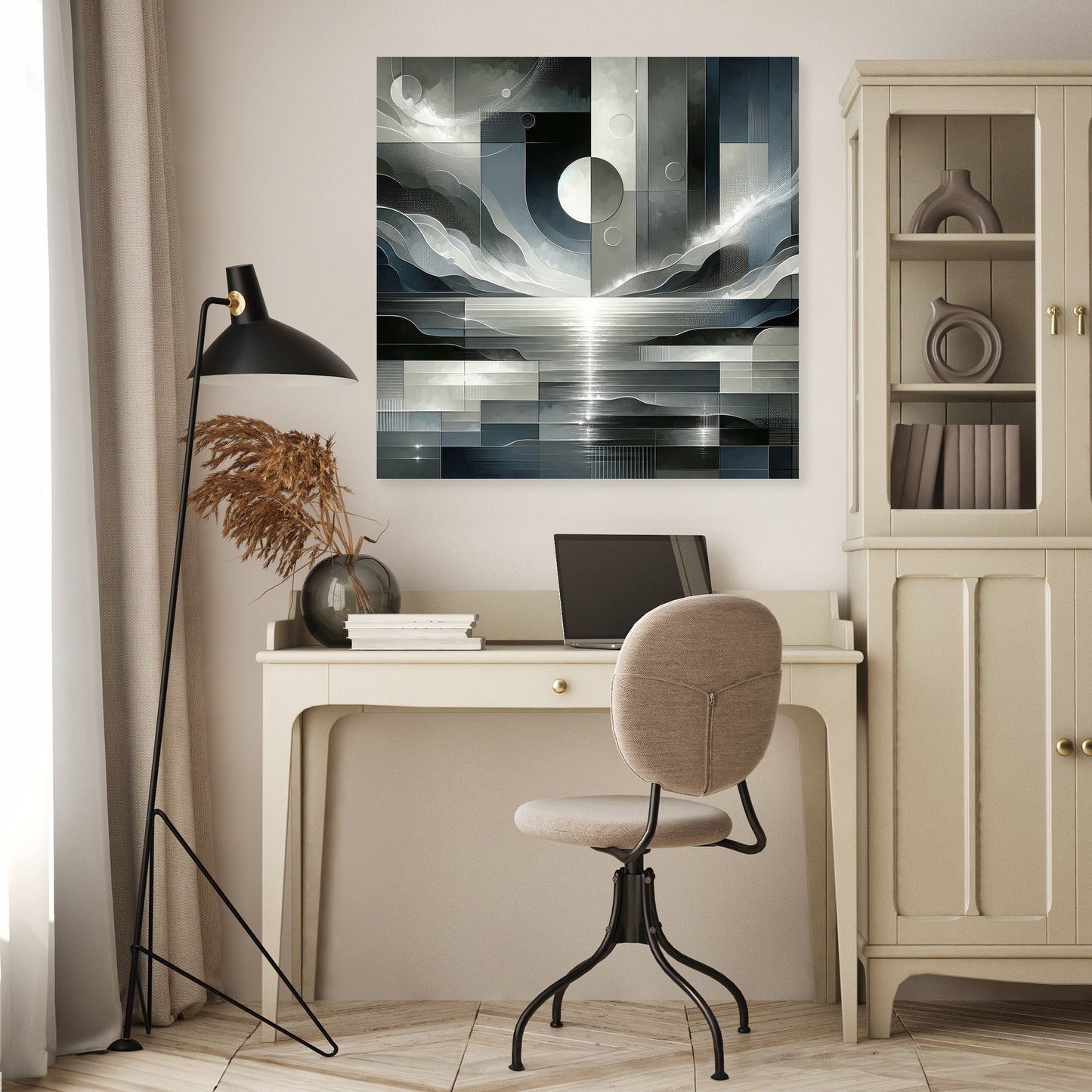 Moonlit Monochrome Canvas