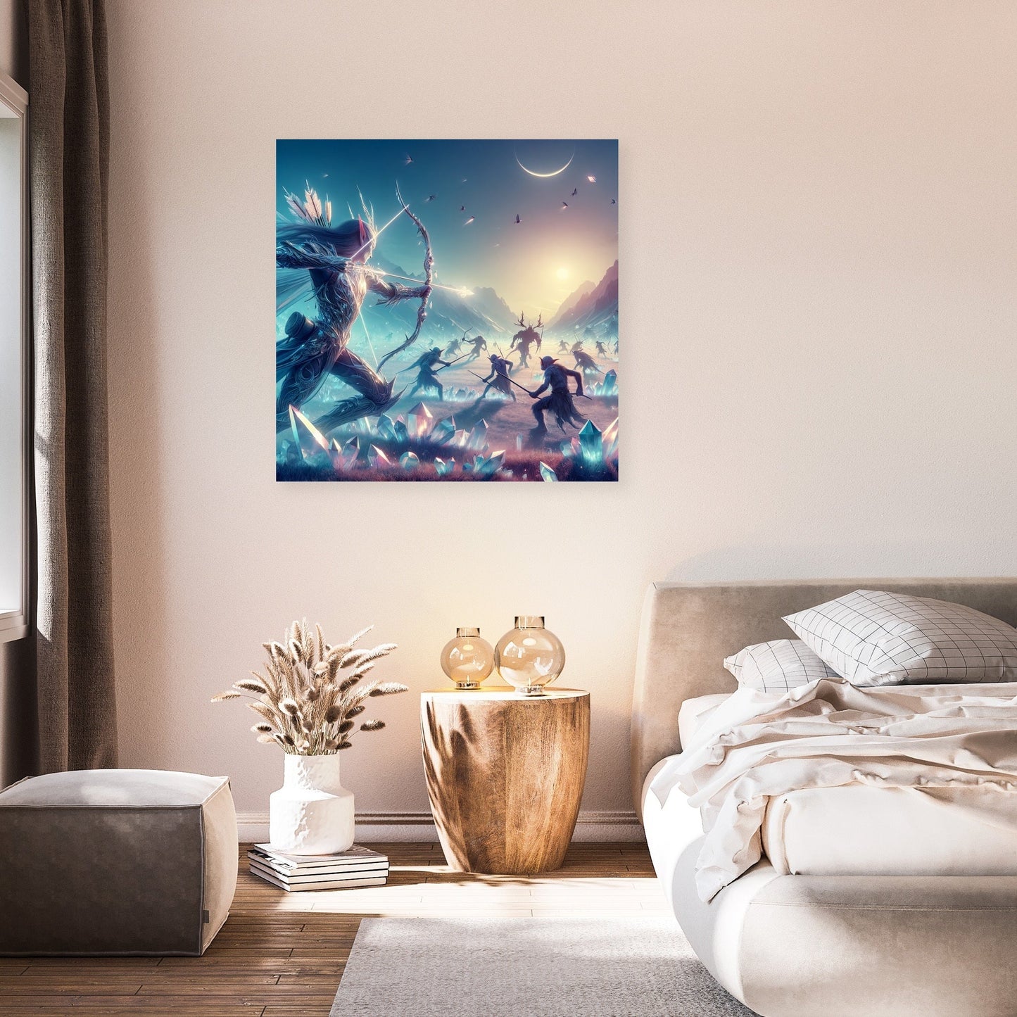 Moonlit Crystal Skirmish Canvas