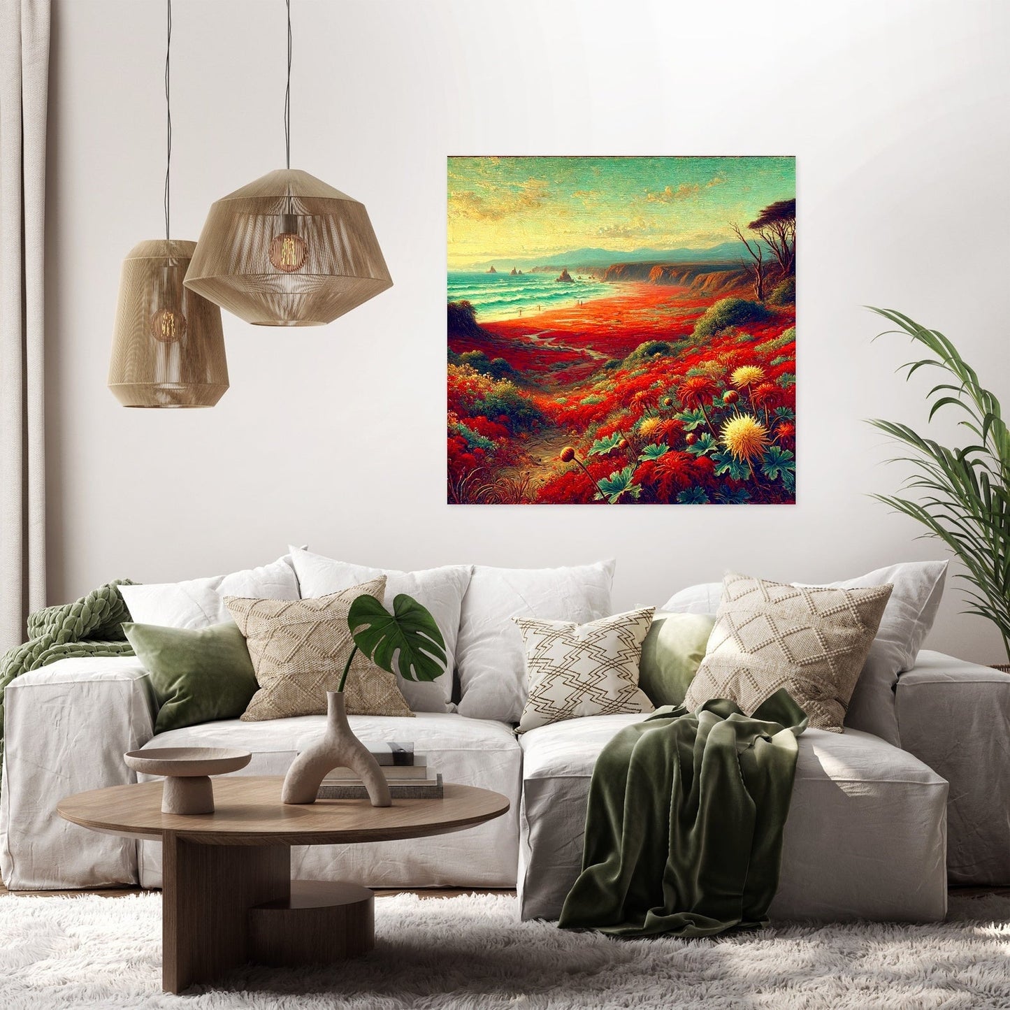 Victorian Red Beach Canvas