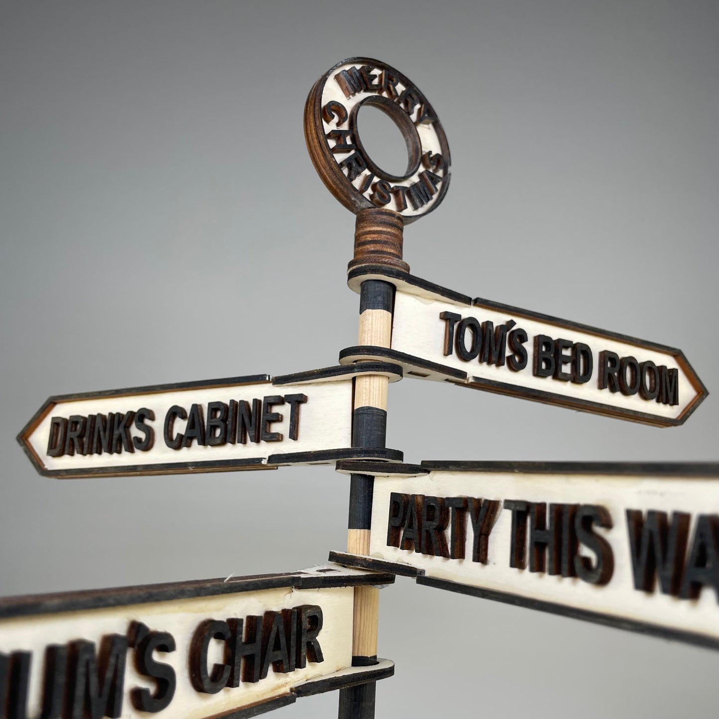 Traditional Direction Sign - Handmade Ornament by Curious Rabbit ®