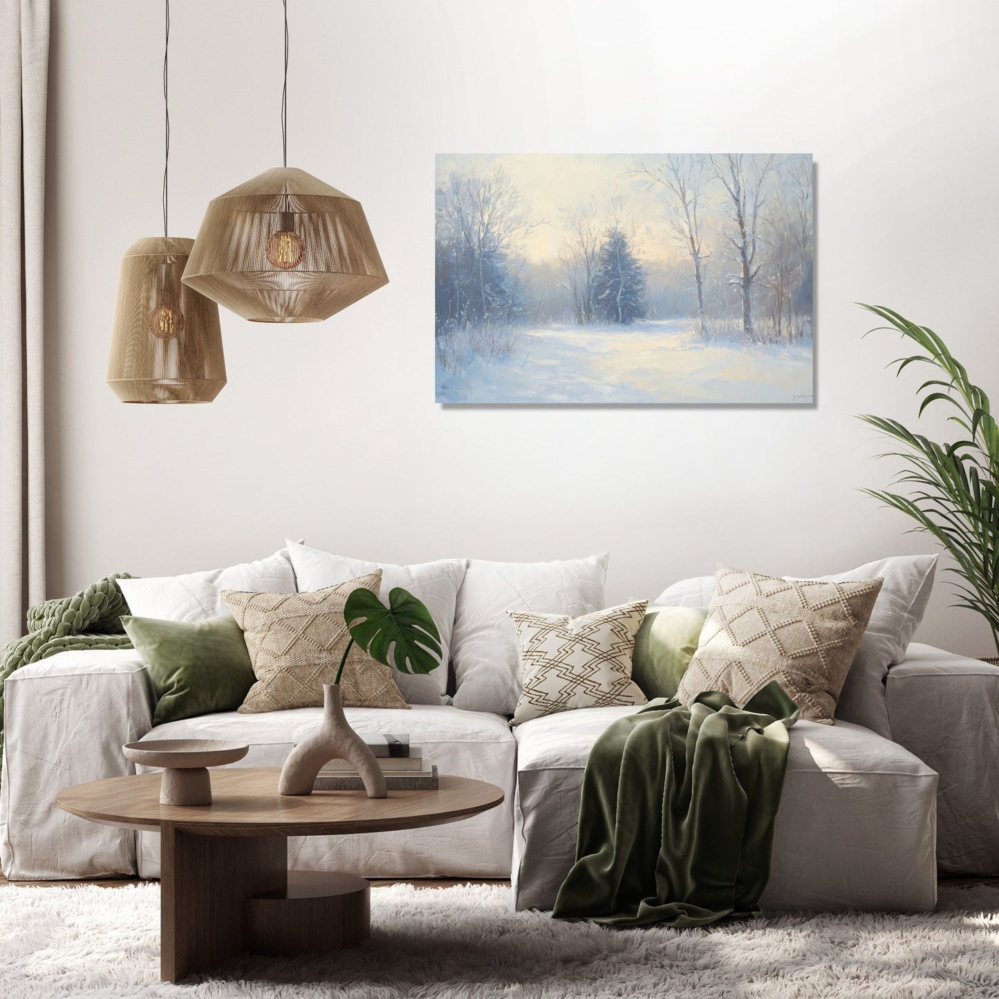 Snowy Serenity Forest Canvas