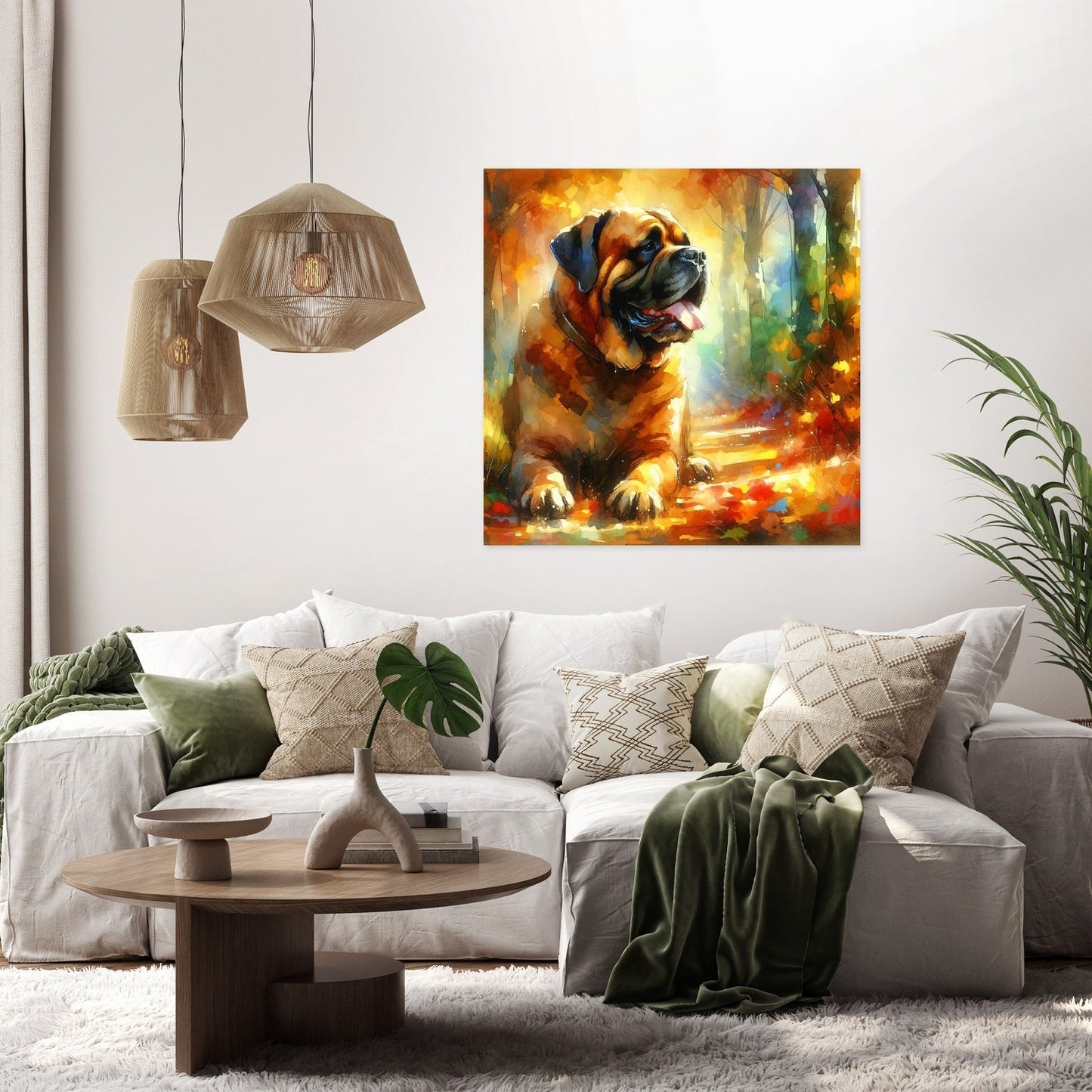 Autumn Stroll Bullmastiff Canvas