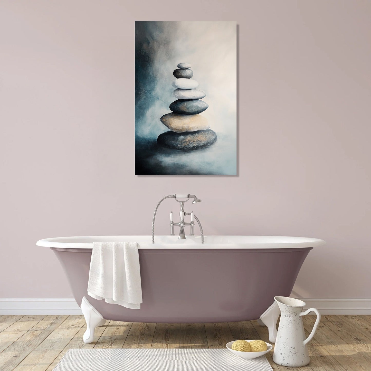 Melancholic Zen Stones Canvas