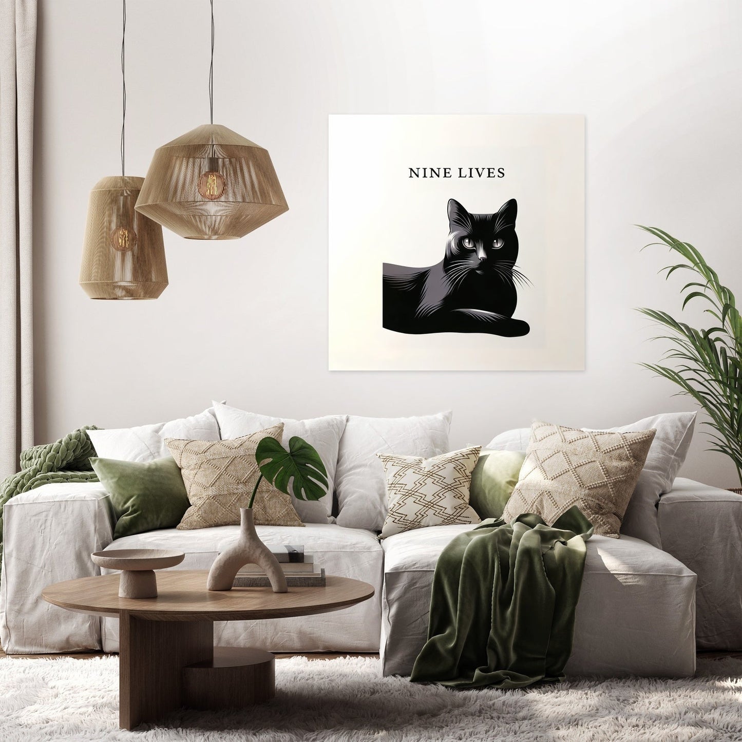 Mysterious Black Cat Canvas