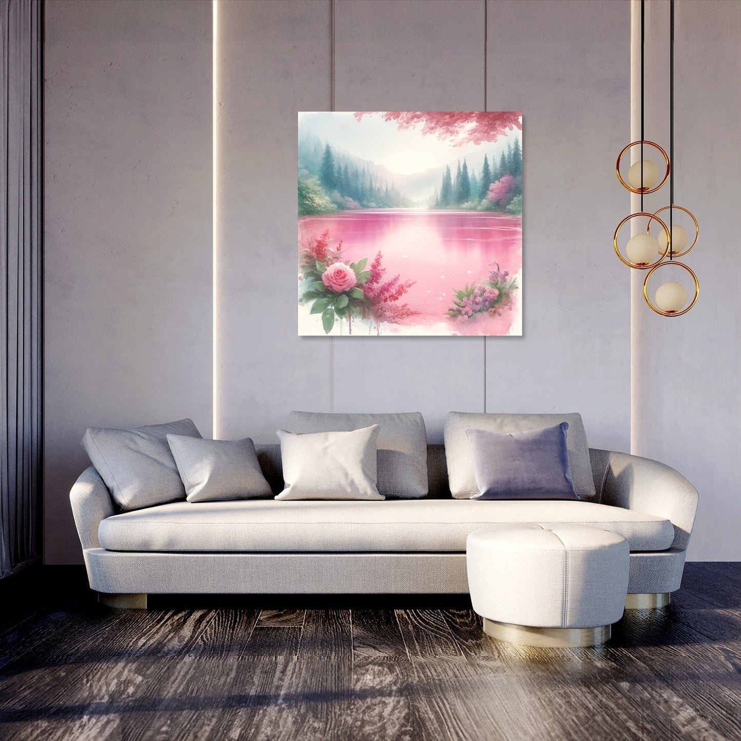 Pink Lake Serenity Canvas