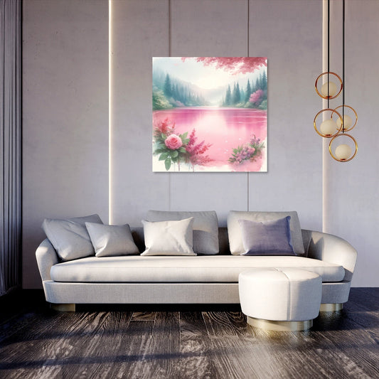 Pink Lake Serenity Canvas