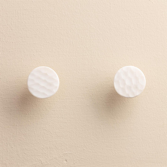 Navi White Stone Oval Drawer Knobs