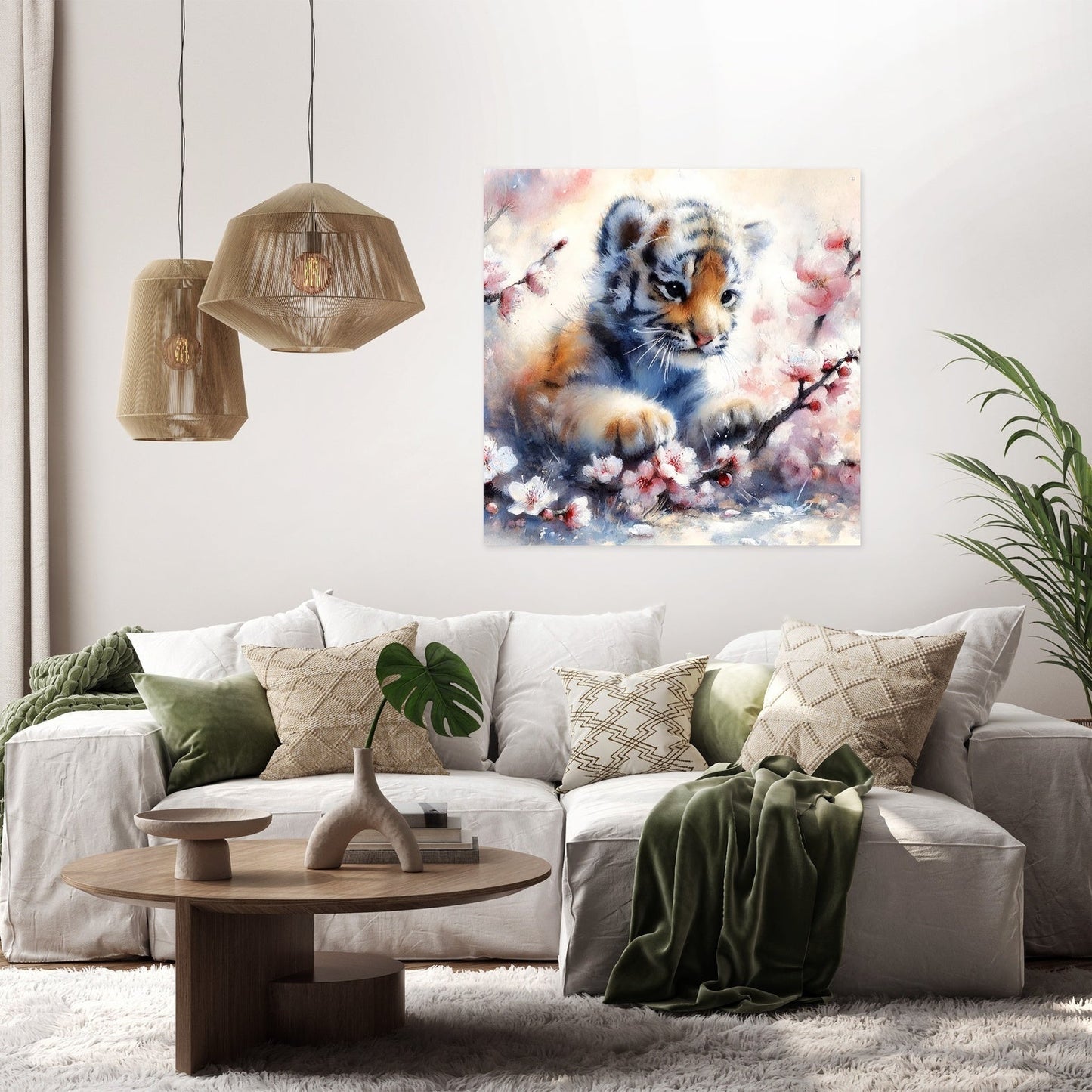 Spring Blossom Tiger Canvas