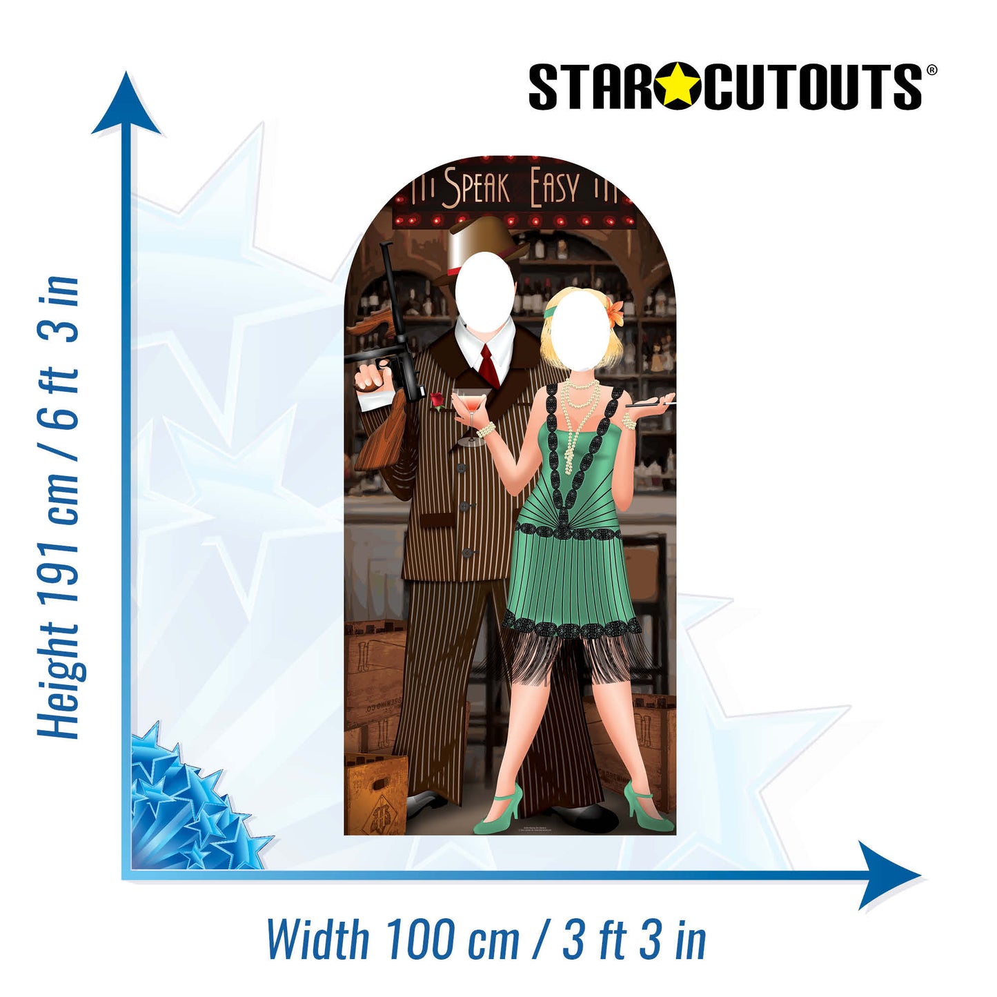 SC682 Roaring 20's Stand In Cardboard Cutout Height 191cm
