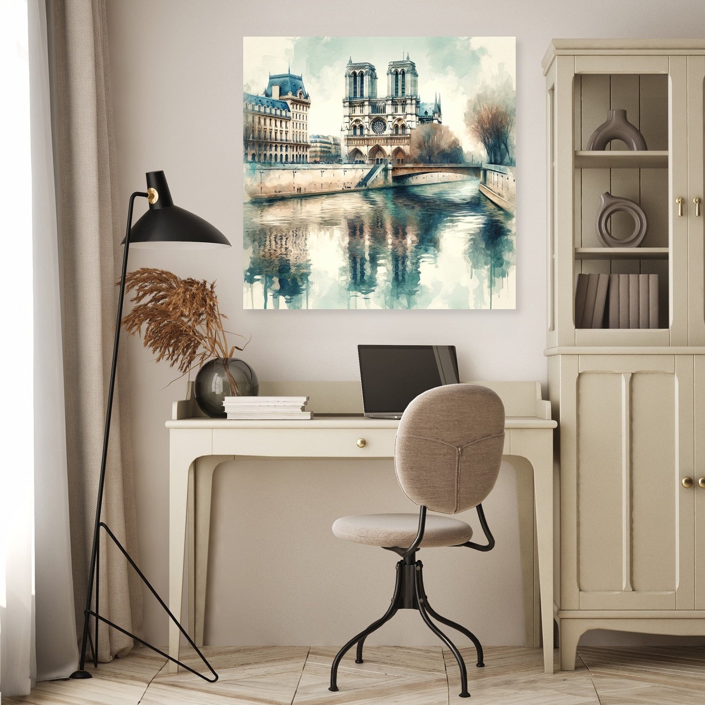 Reflections of Paris Notre-Dame Canvas