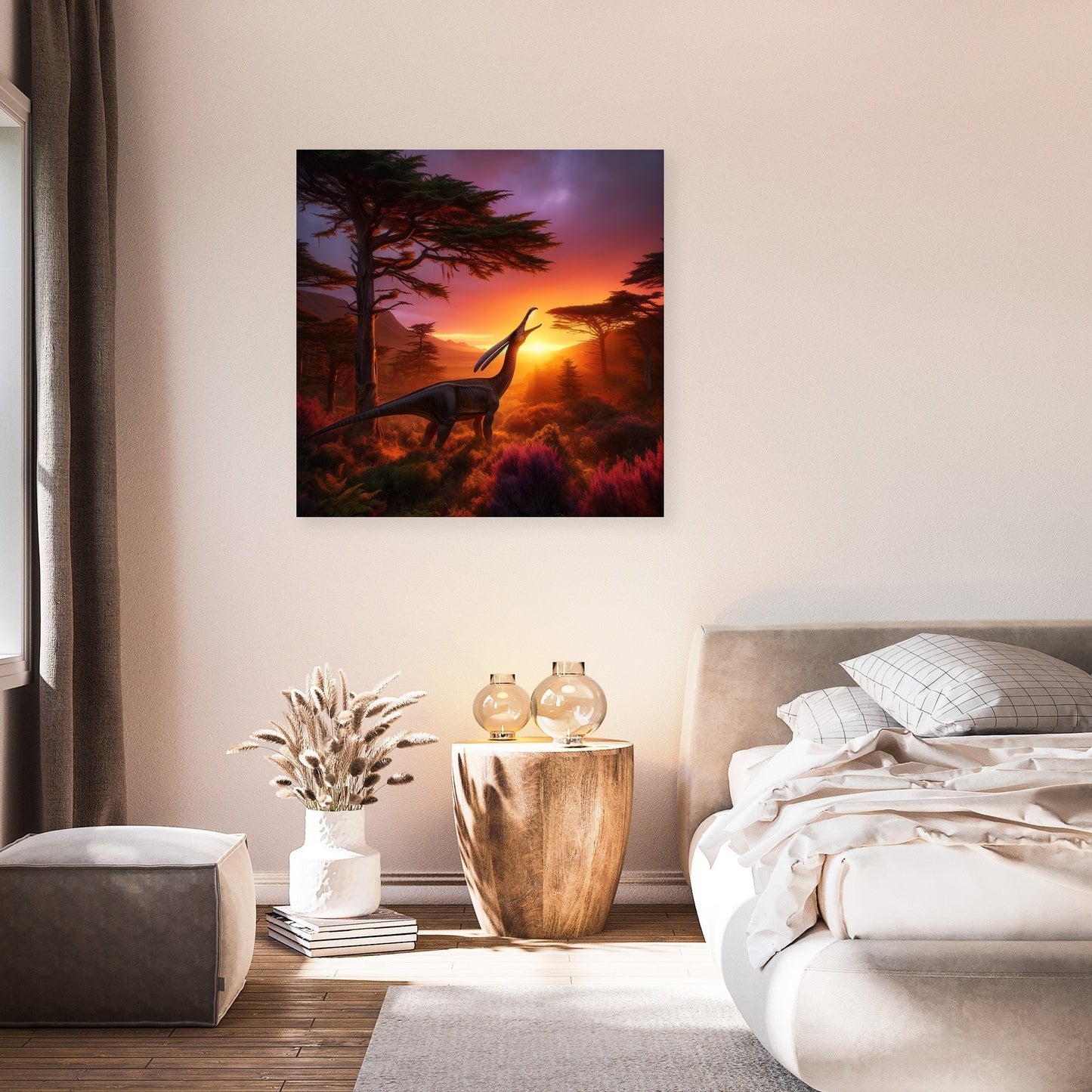 Sunset Serenade Parasaurolophus Canvas