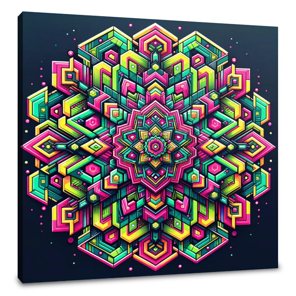 Neon Hexa-Diamond Canvas
