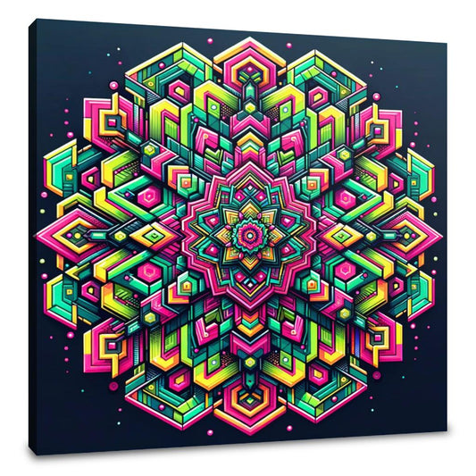 Neon Hexa-Diamond Canvas