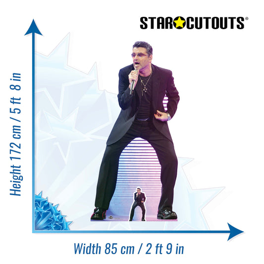 CS686 George Michael Singing Height 172cm Lifesize Cardboard Cut Out With Mini