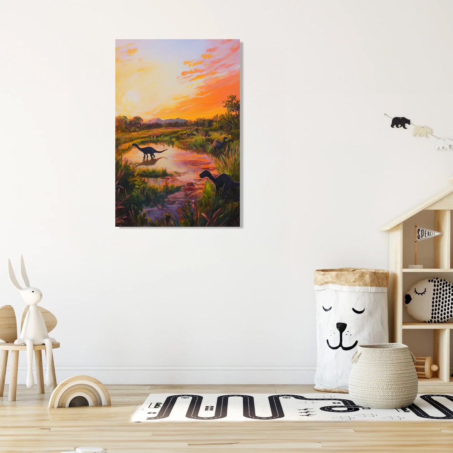 Dinosaur Dusk Canvas