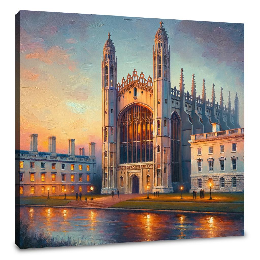 Cambridge King's College Chapel Dusk Impression Canvas