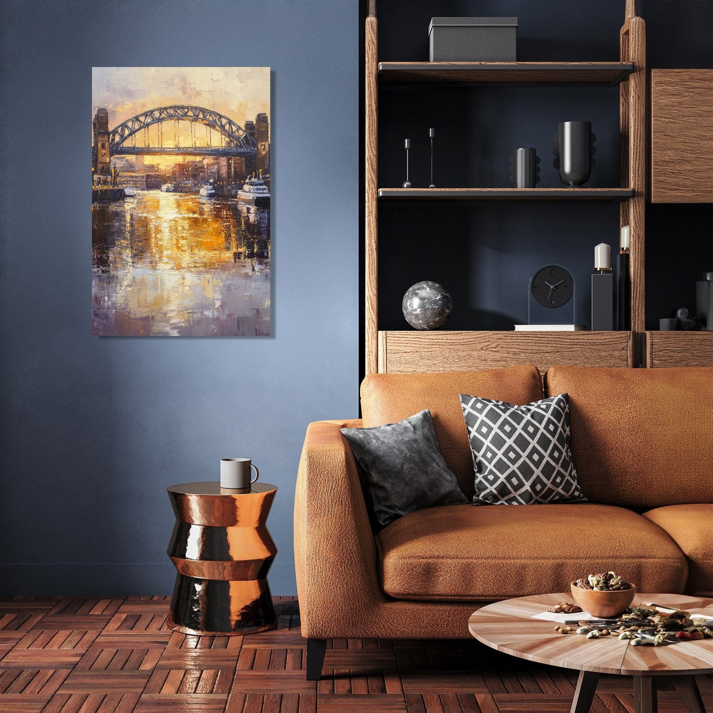 Tyne Bridge Golden Canvas