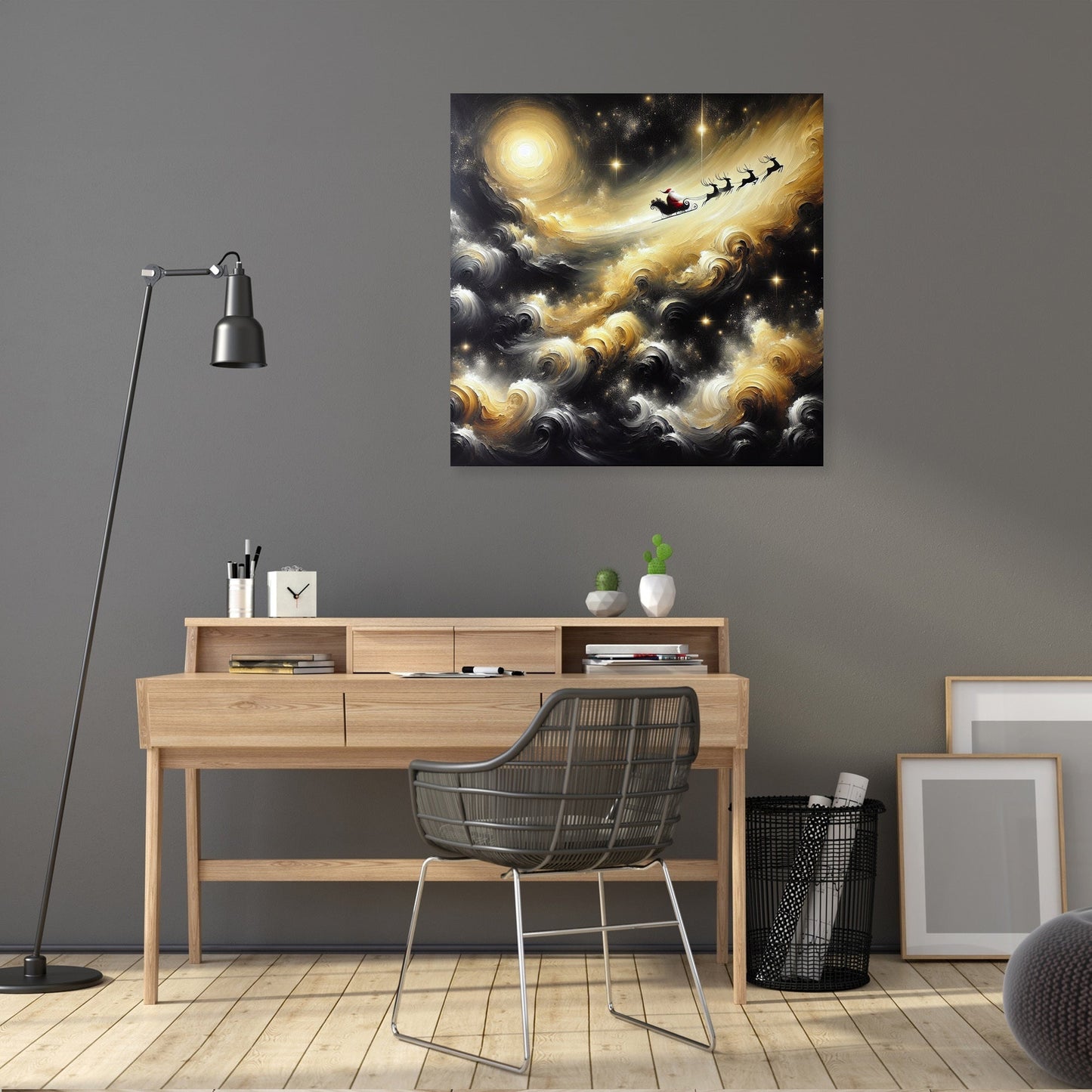 Santa's Enigmatic Night Flight Canvas