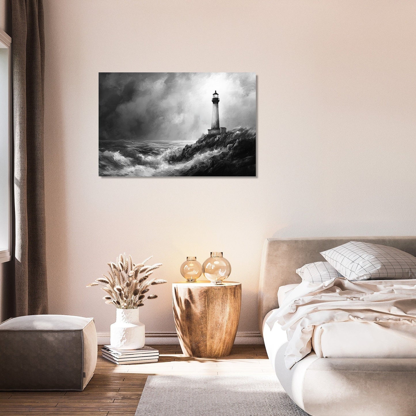 Monochrome Beacon Coast Canvas