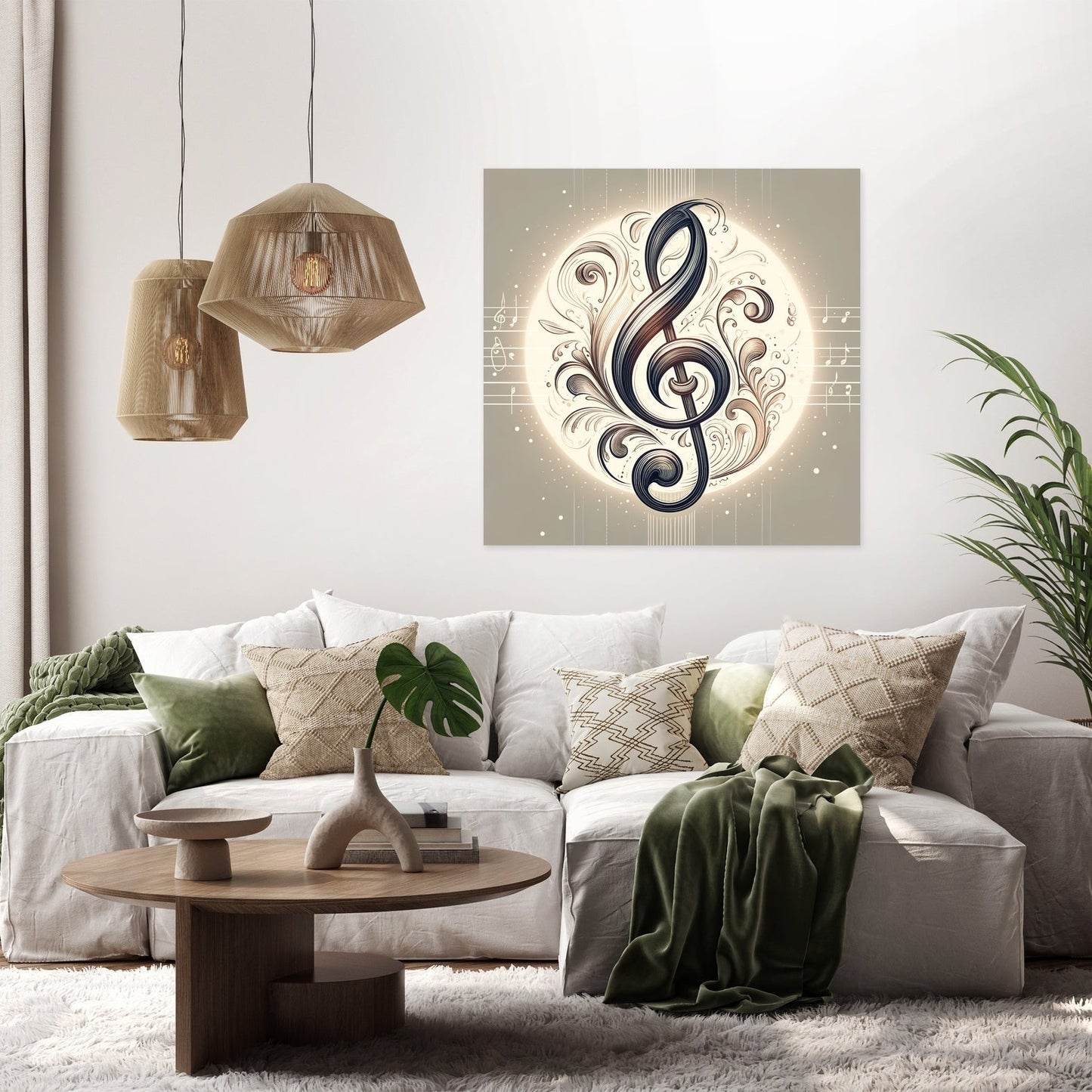 Intricate Treble Clef Canvas