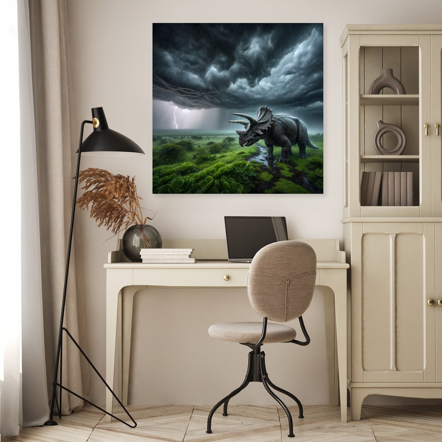 Stormwatch Triceratops Canvas