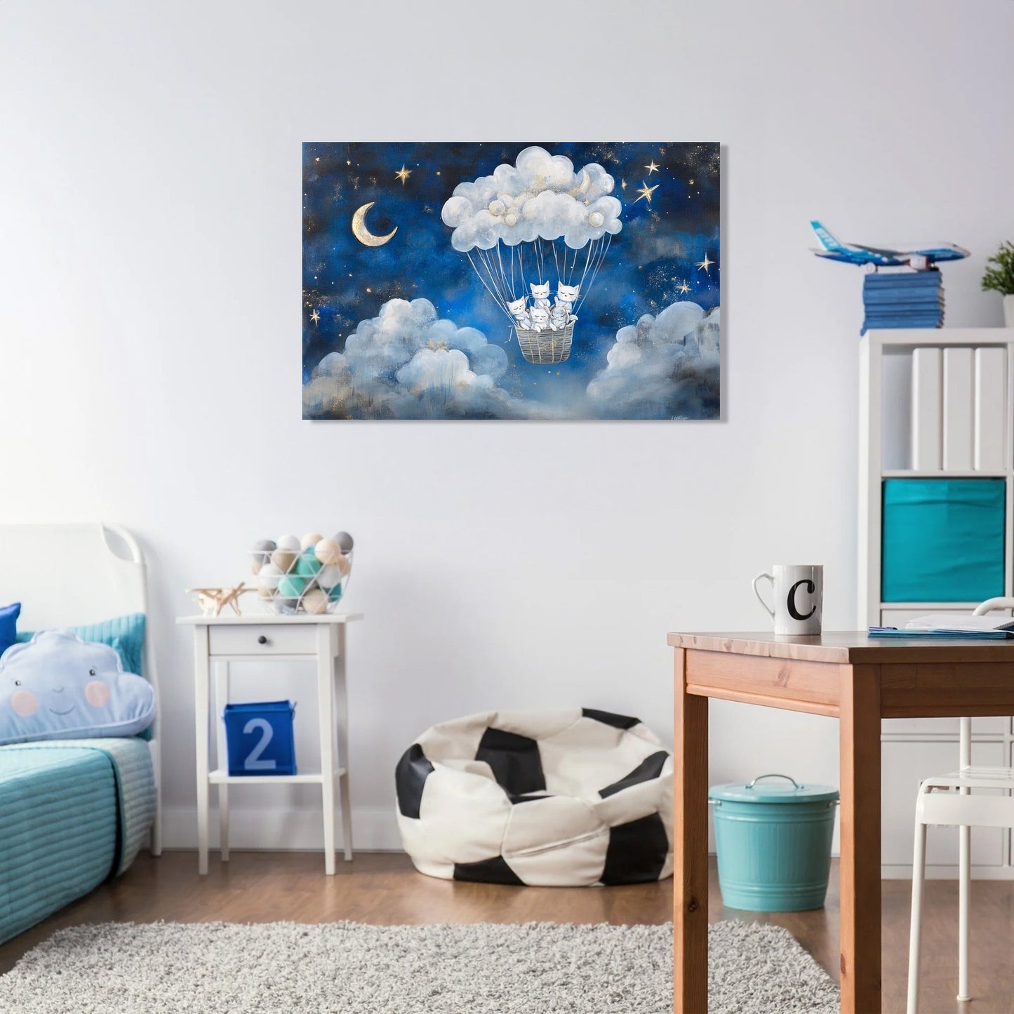 Cloud Balloon Cats Canvas