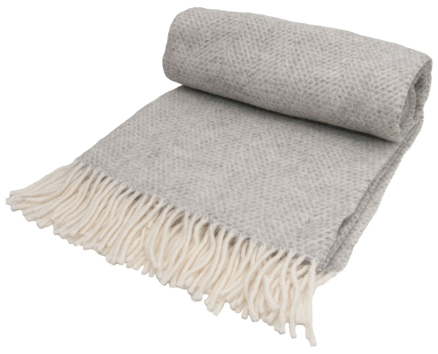 Honeycomb Pure New Wool Throw - Grey