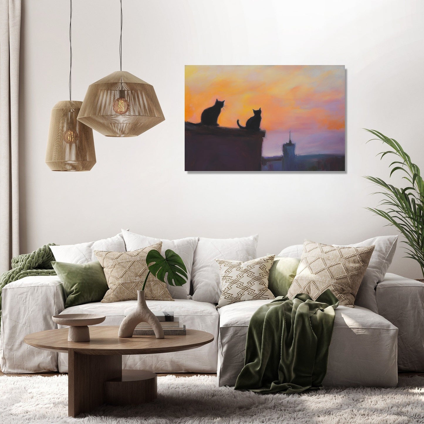 Twilight Cats Canvas