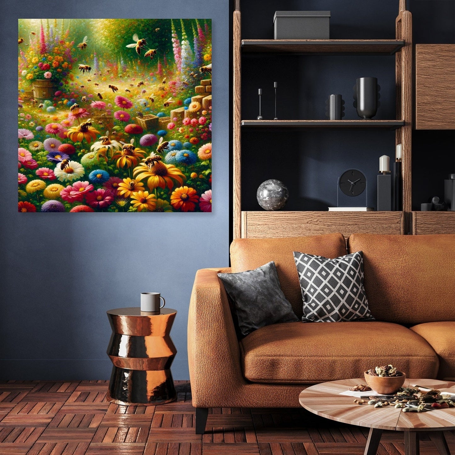 Bustling Garden Life Canvas