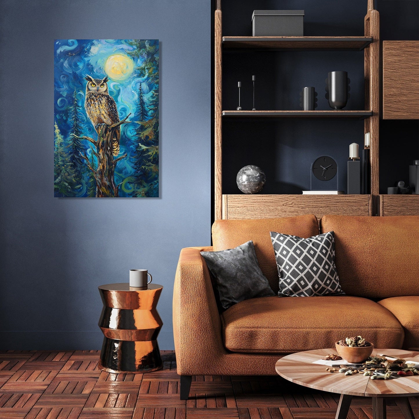 Owl's Midnight Reverie Canvas
