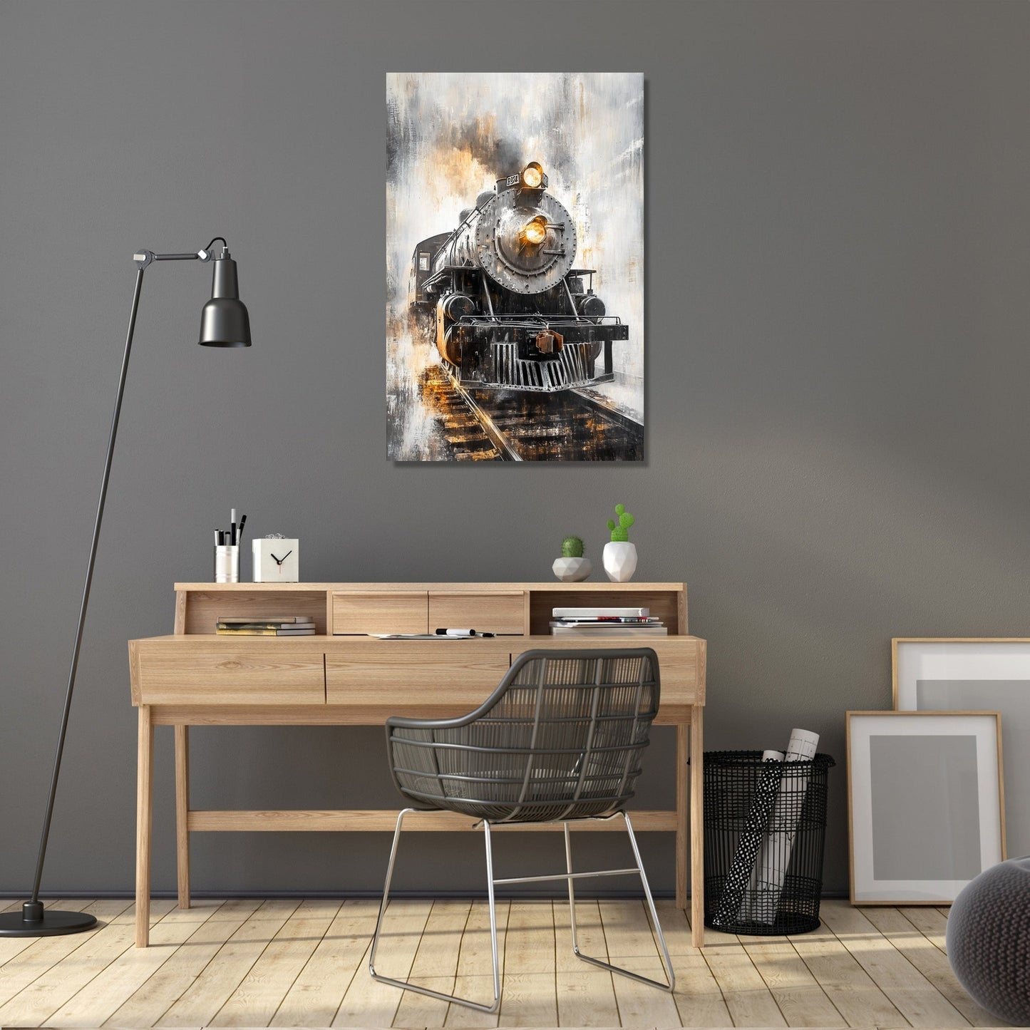 Golden Gleam Locomotive Canvas