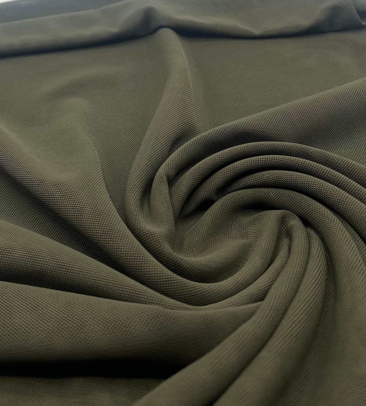 Plain Khaki Mesh Fabric Stretch