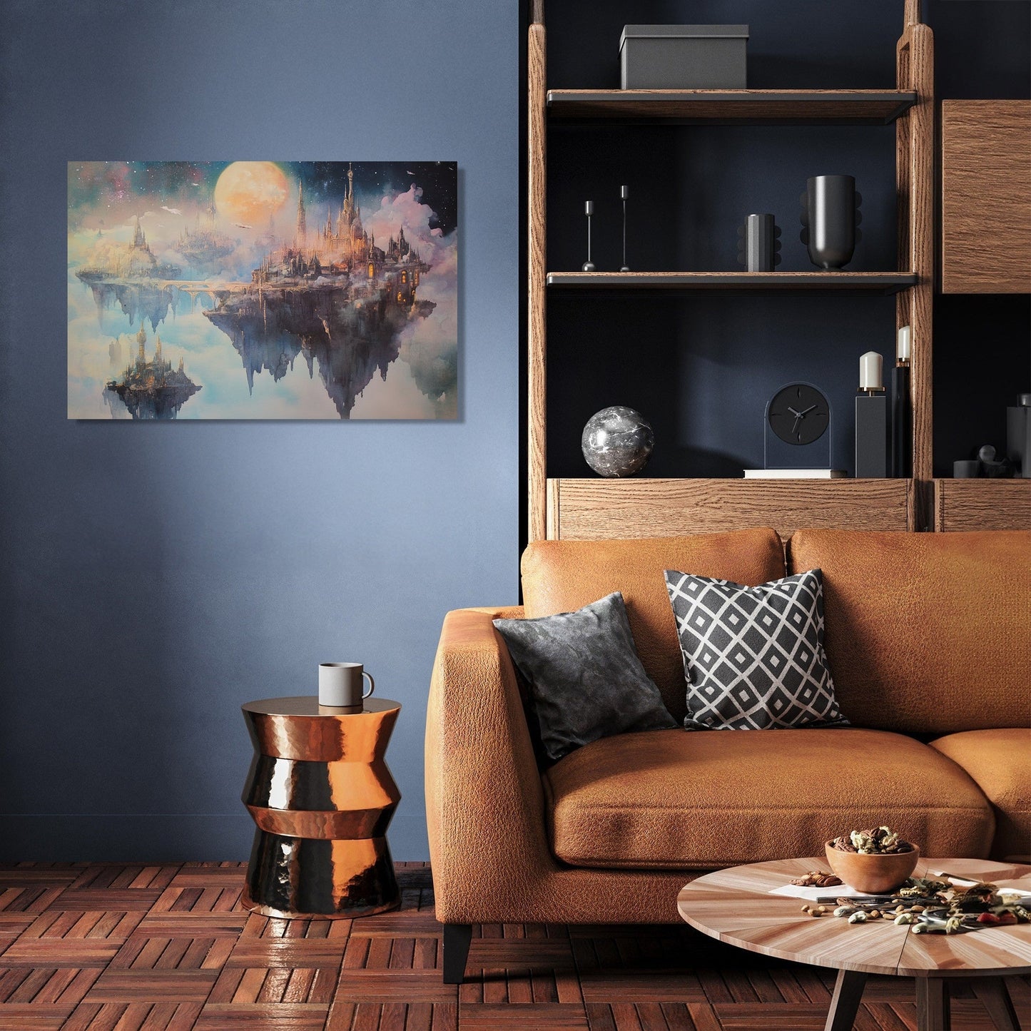 Moonlit Floating City Canvas