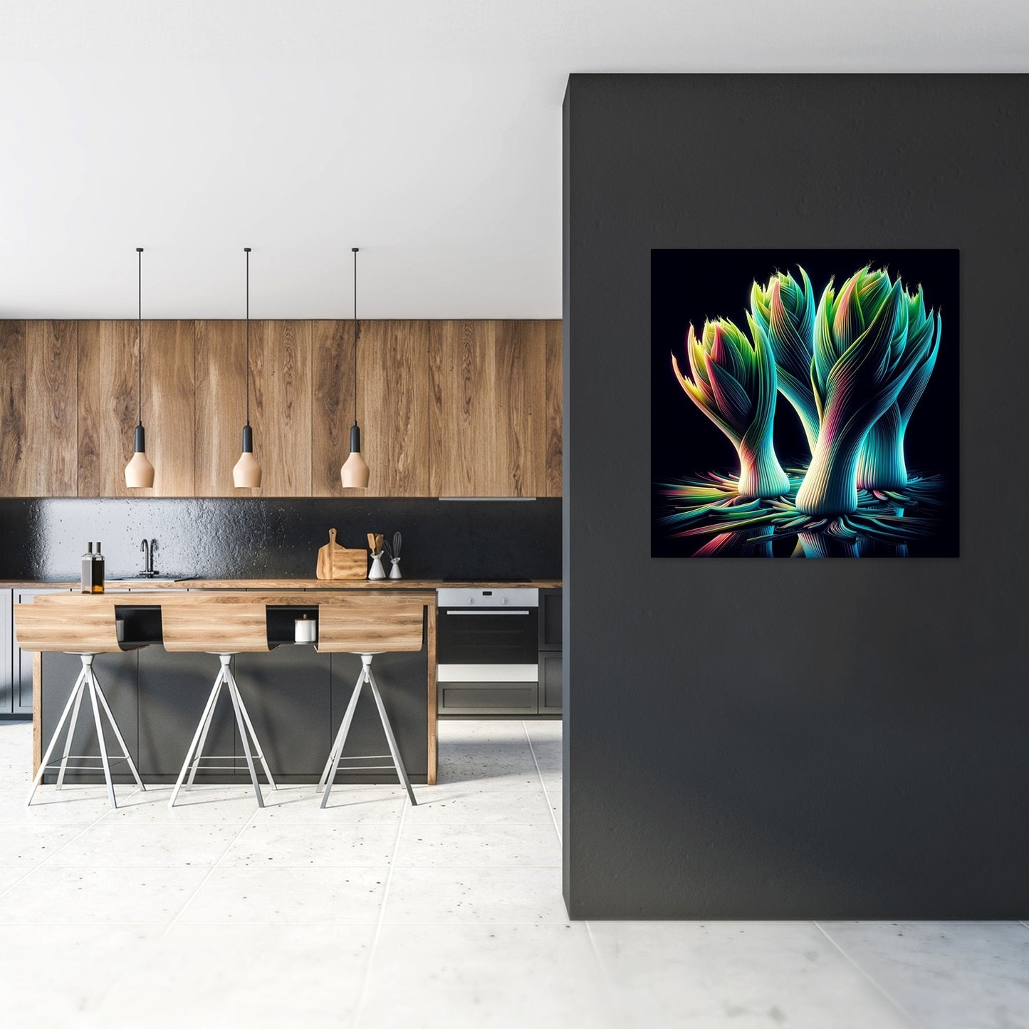 Neon Leek Glow Canvas