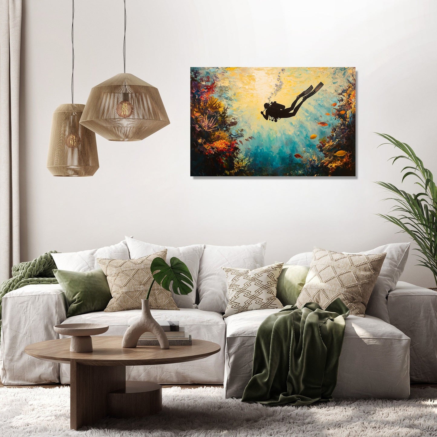 Sunrise Diver Canvas