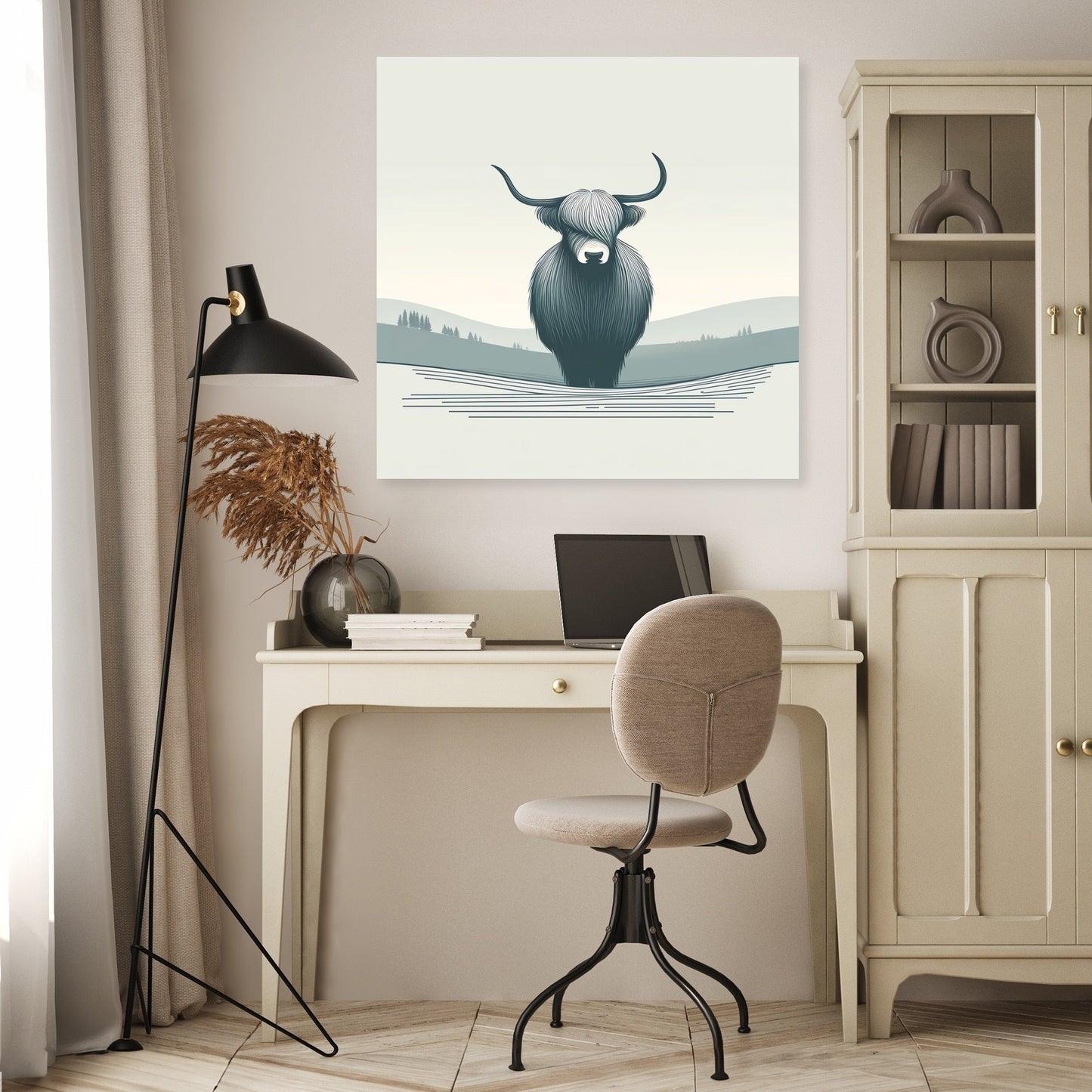 Serene Highland Cow Canvas